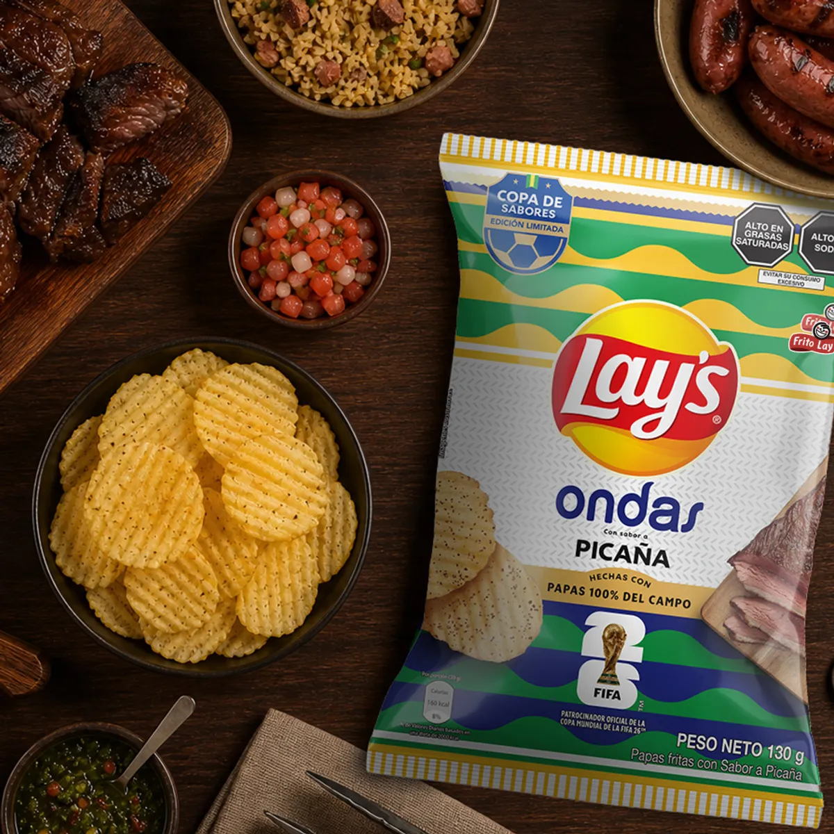 LAYS - Papas Lays Ondas Picaña Bolsa 130 g
