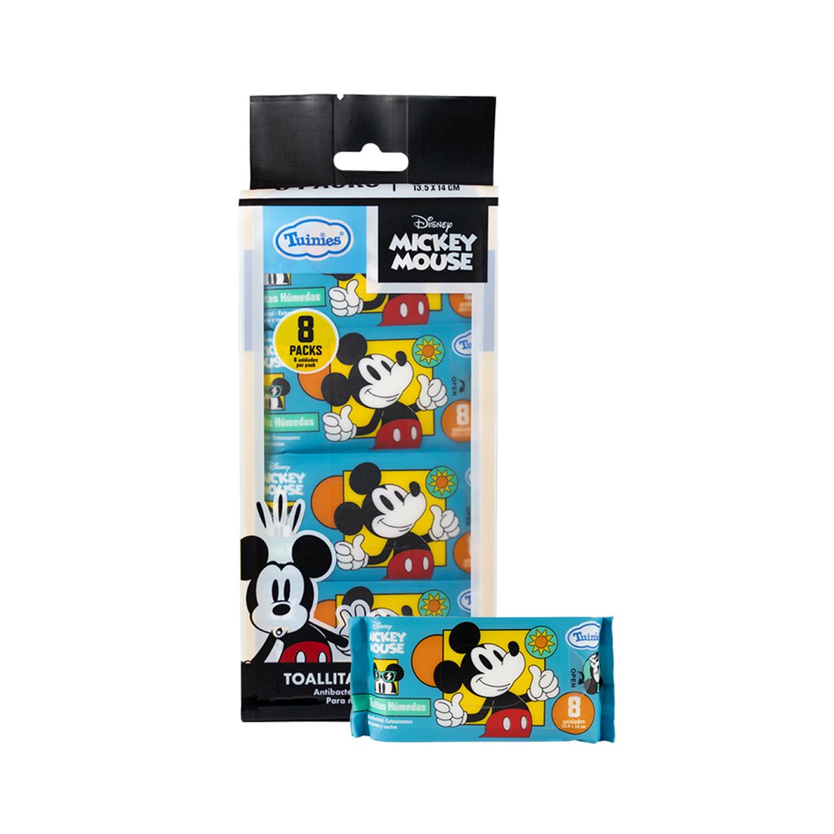 TUINIES - Toallitas Húmedas Mickey Mouse Tuinies Empaque 8 Und