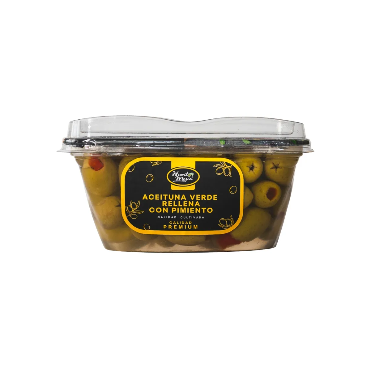 HUERTO MEJIA - Aceituna Rellena con Pimiento Huerto Mejía Empaque 230 g