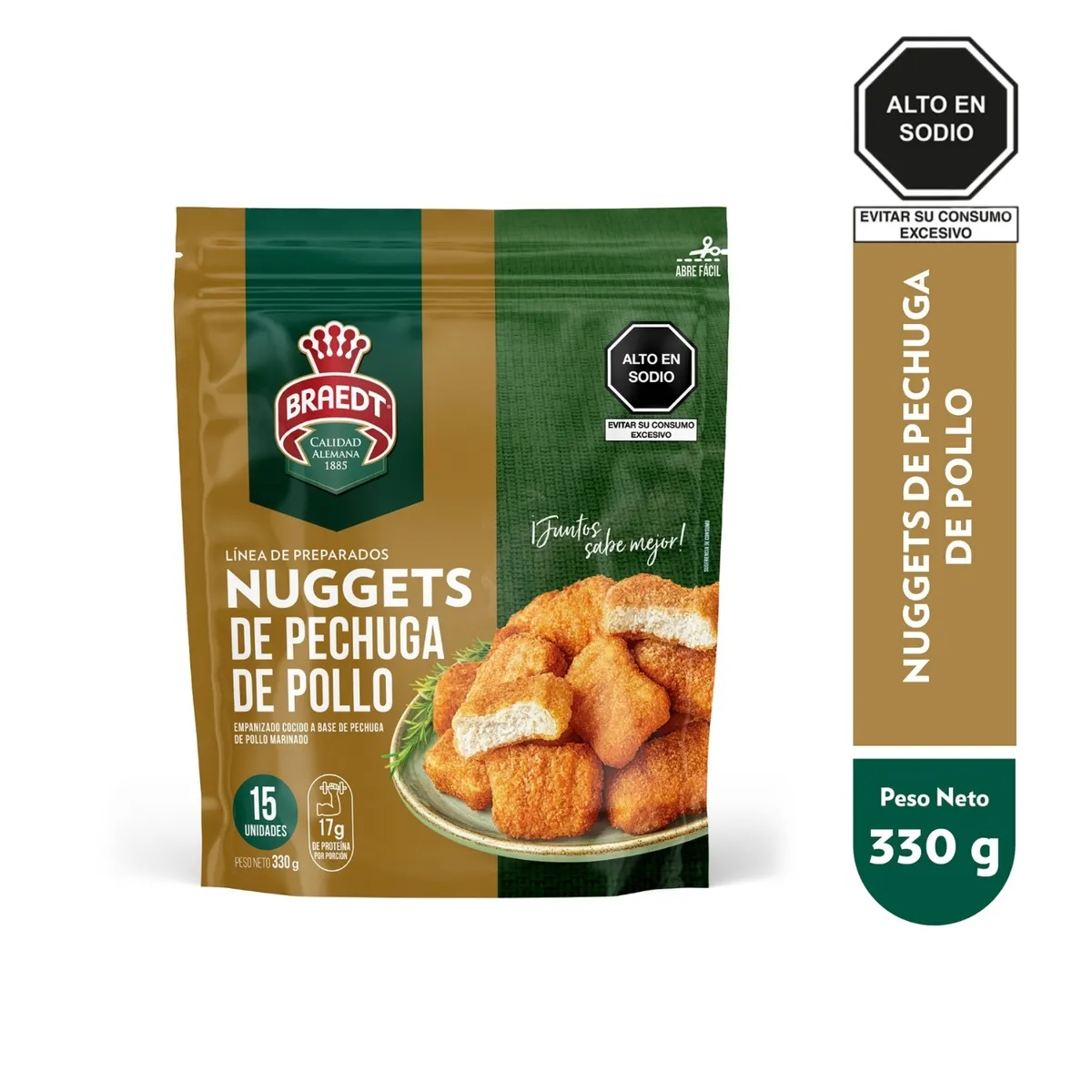 BRAEDT - Nuggets de Pechuga de Pollo Braedt Empaque 330 g