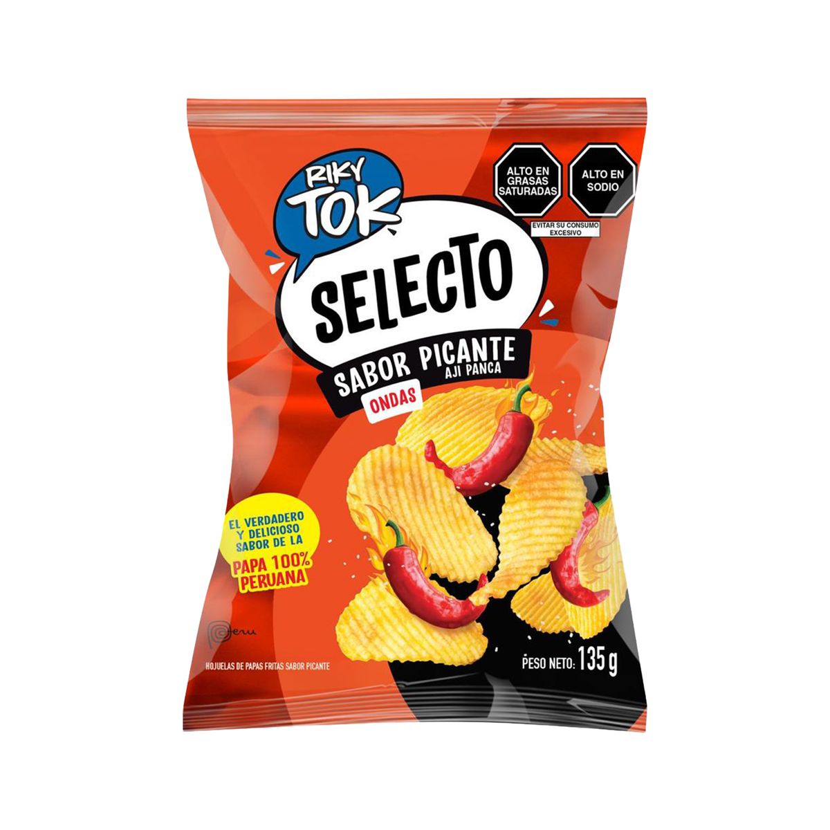 RIKYTOK - Papas Ondas Rikytok Picante Bolsa 135 g