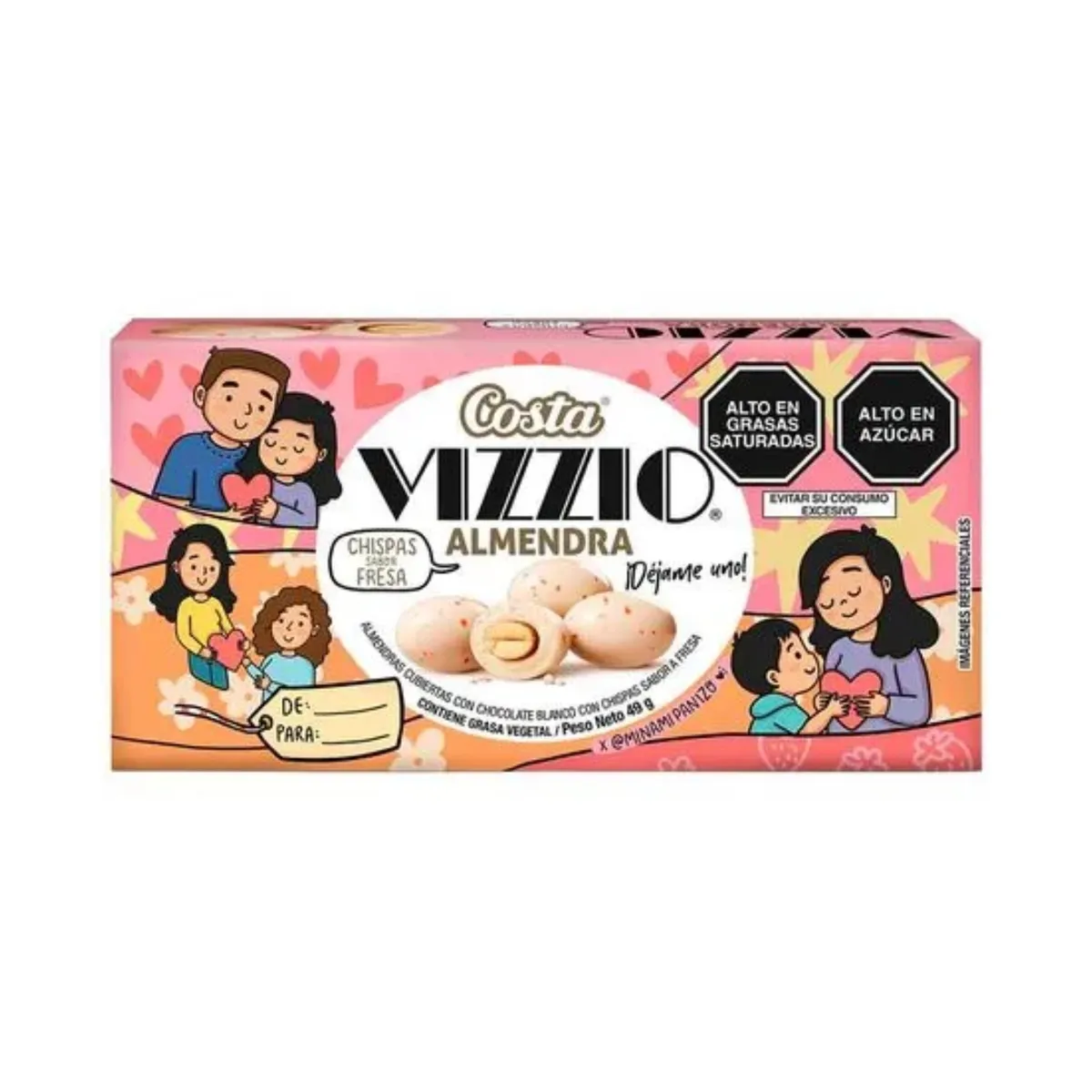 COSTA - Estuche Chocolates Vizzio Chocofresa Empaque 49 g