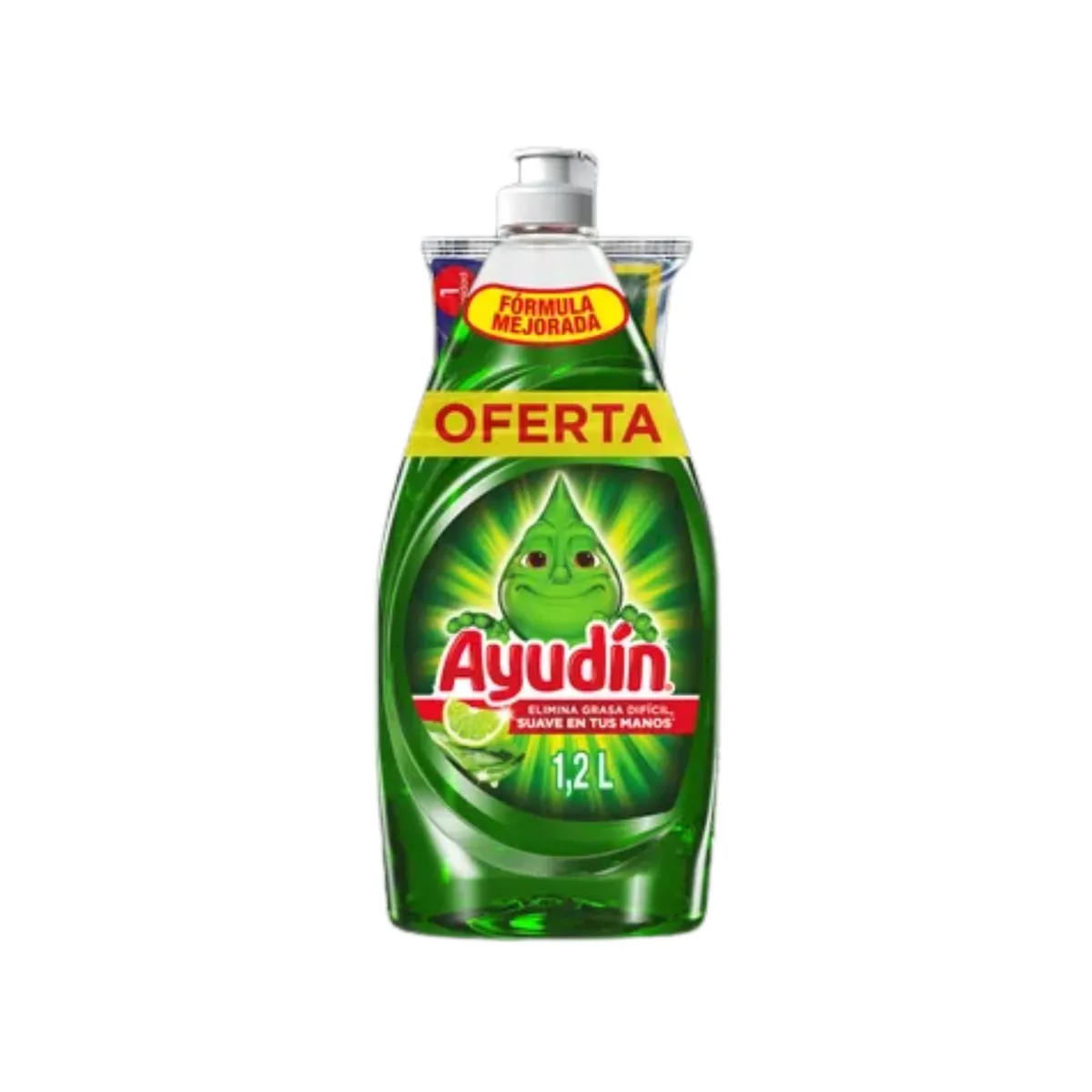 AYUDIN - Pack Ayudín Líquido Limón y Sábila Botella 1.2 L + Esponja