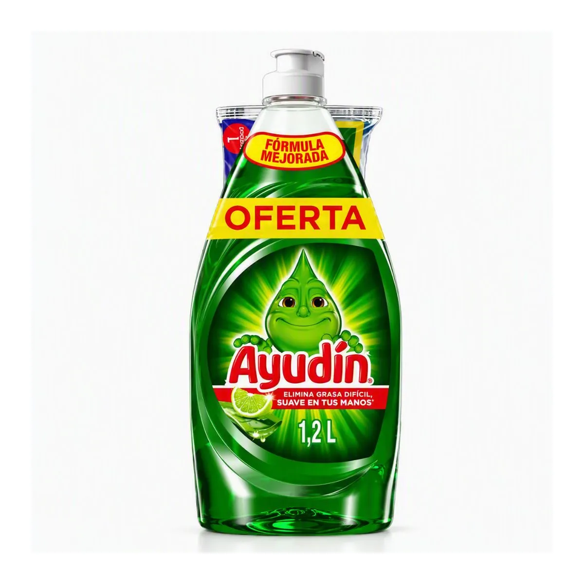 AYUDIN - Pack Ayudín Líquido Limón y Sábila Botella 1.2 L + Esponja