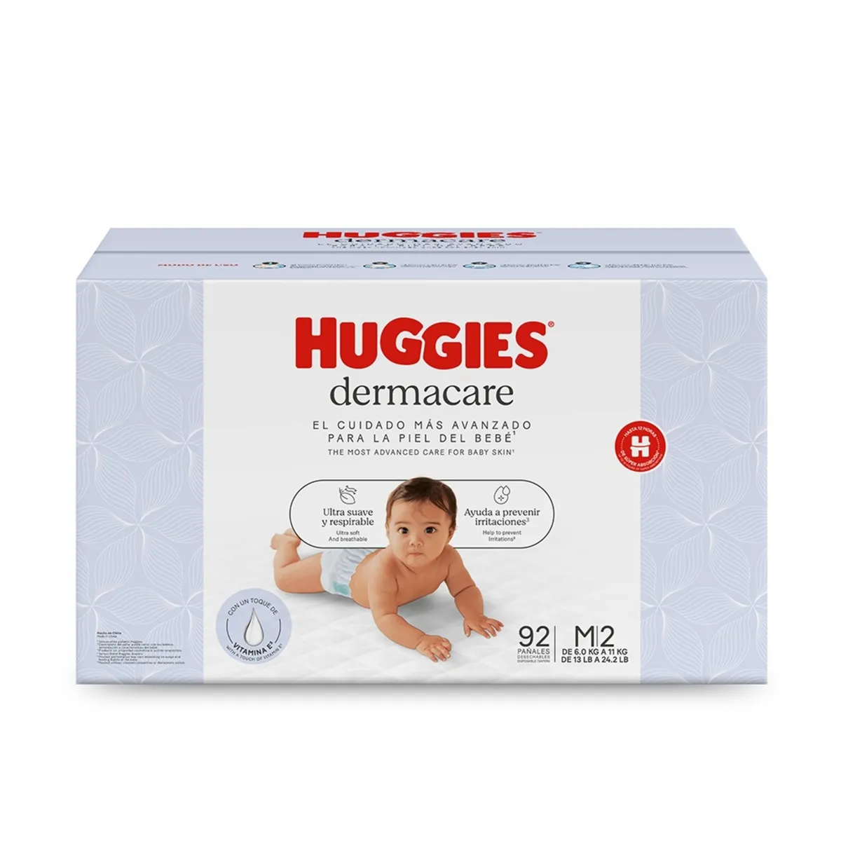HUGGIES - Pañales Dermacare Huggies Talla M Caja 92 Und