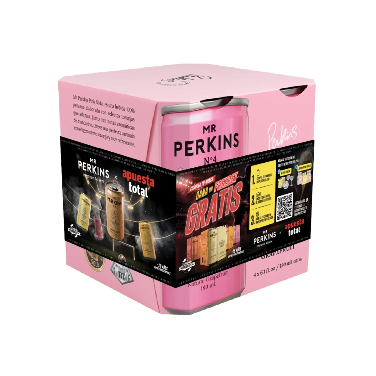 MR PERKINS - Pink Soda Mr Perkins Pack 4 Latas 180 mL