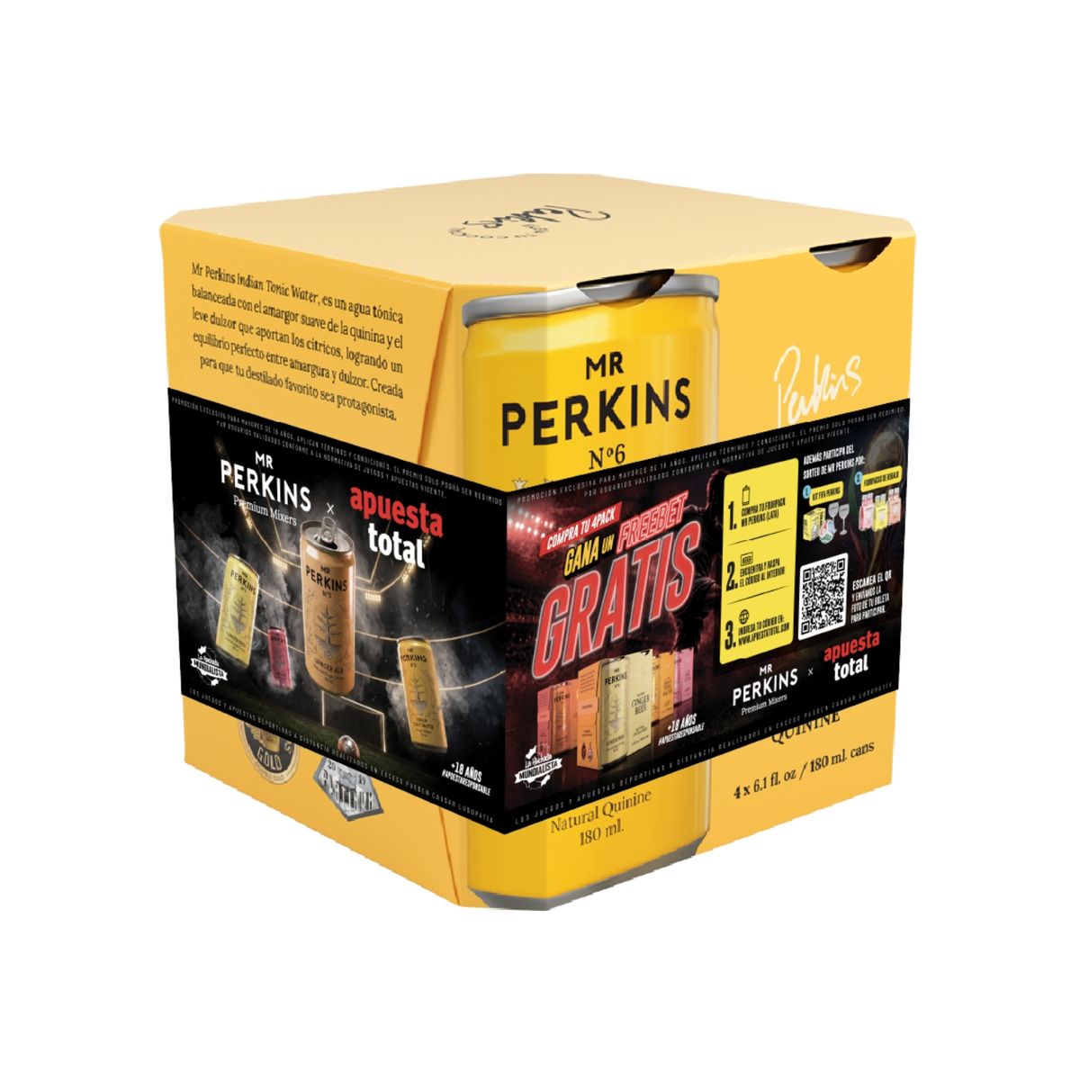 MR PERKINS - Agua Tónica Mr Perkins Pack 4 Latas 180 mL