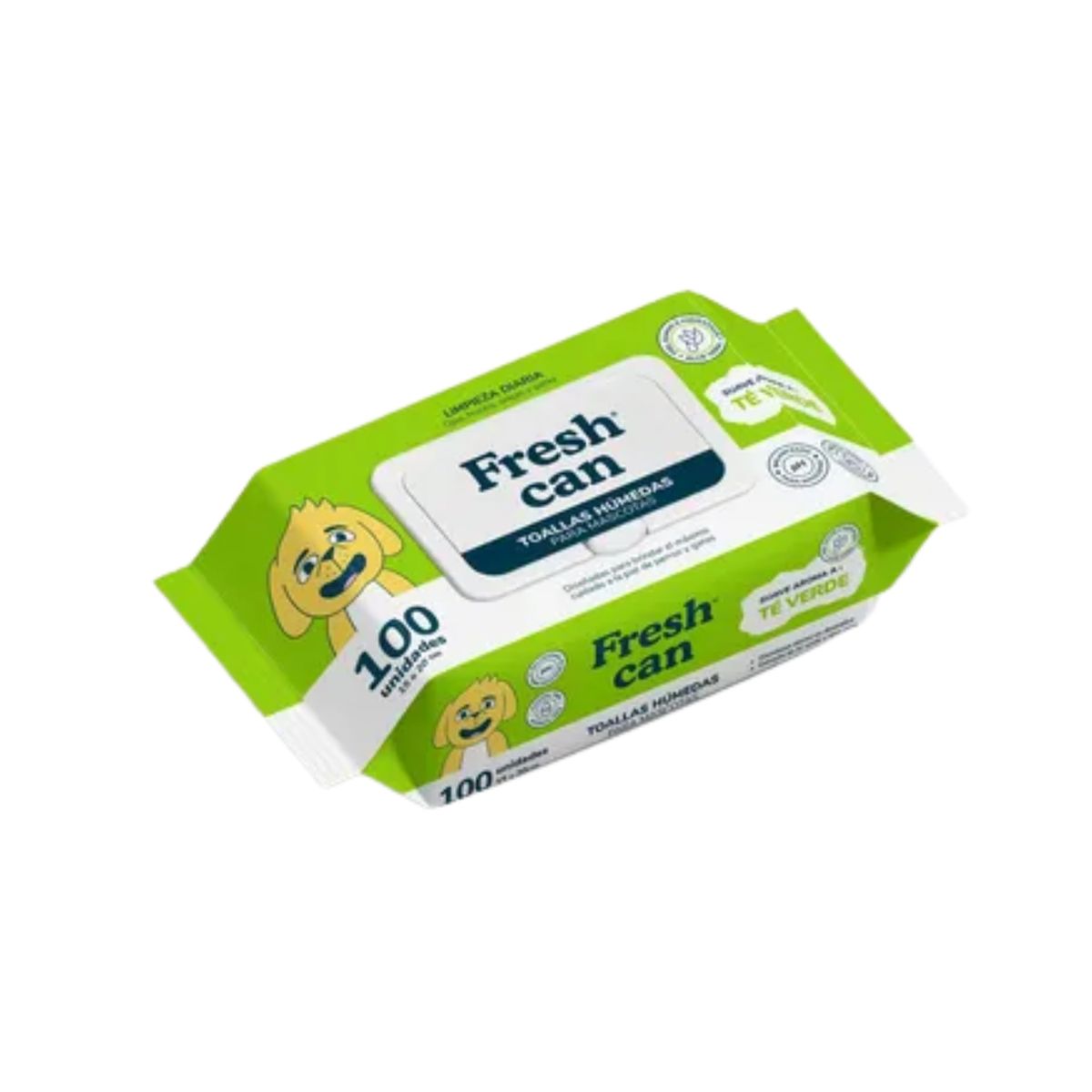FRESH CAN - Toallitas Húmedas Fresh Can Té Verde con Aloe Empaque 100 Und