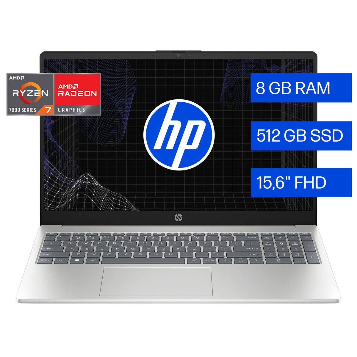 HP - Laptop HP R7 7730U 8GB 512GB