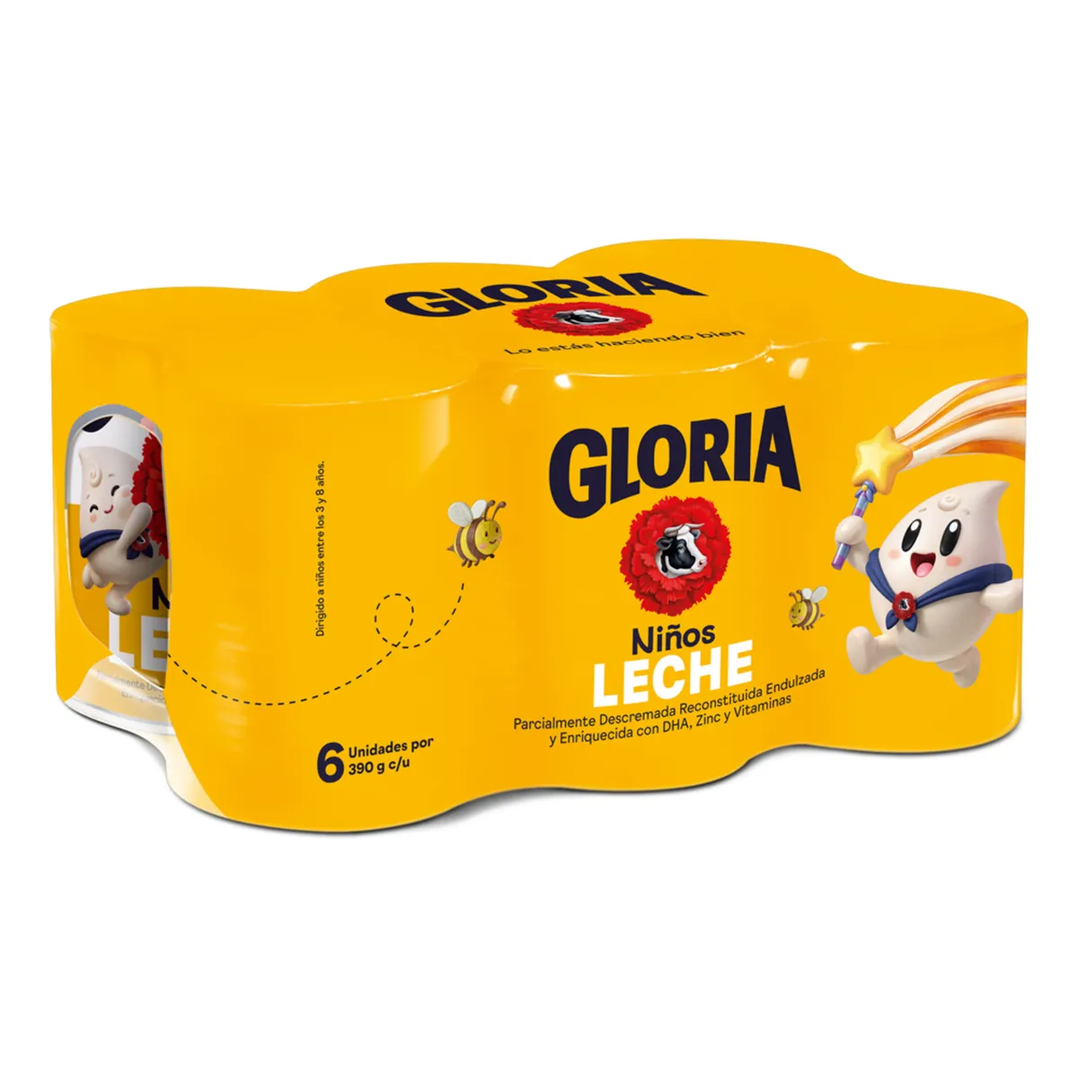 GLORIA - Leche Gloria Niños Sixpack Lata 390 g