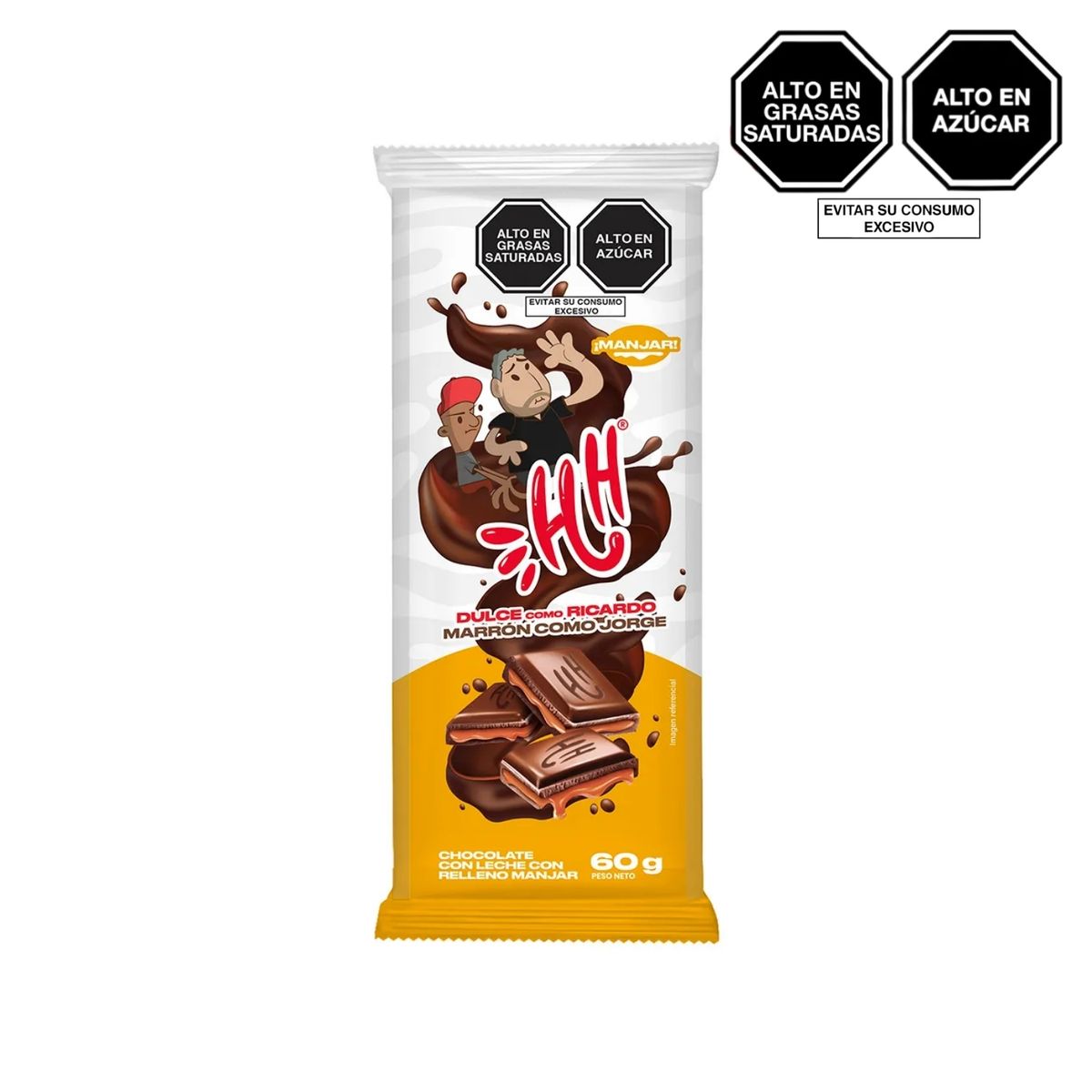 HH - Chocolate con Leche HH Manjar Empaque 60 g