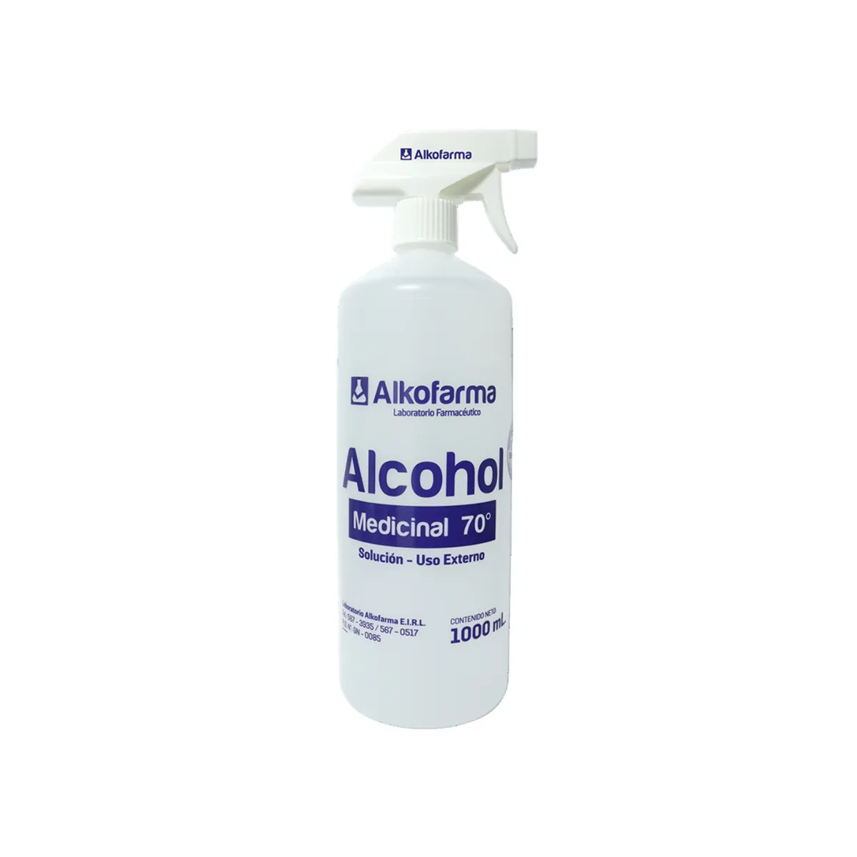 Alkofarma - Alcohol Medicinal Alkofarma 70° con Atomizador Botella 1 L