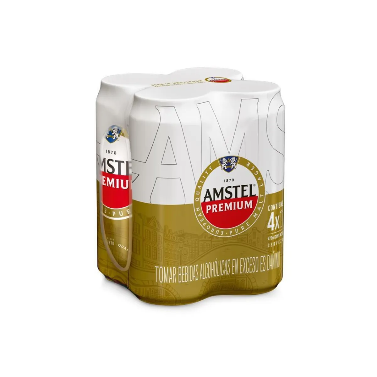 AMSTEL - Cerveza Amstel Pack 4 Latas 473 mL
