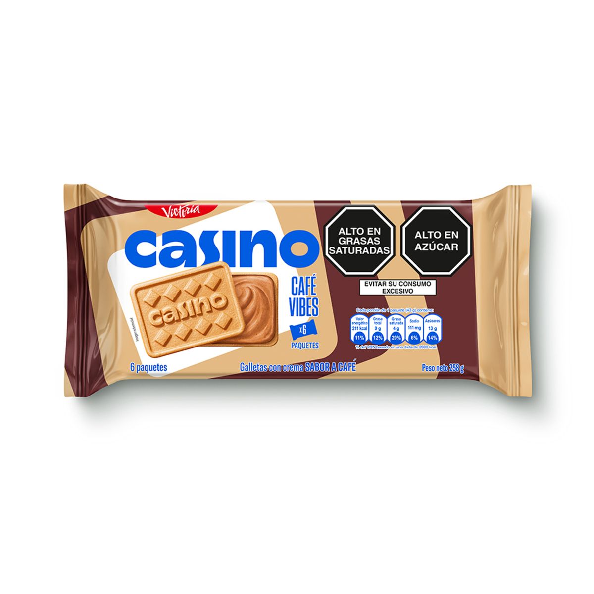 CASINO - Galleta Casino Café Sixpack Empaque 258 g