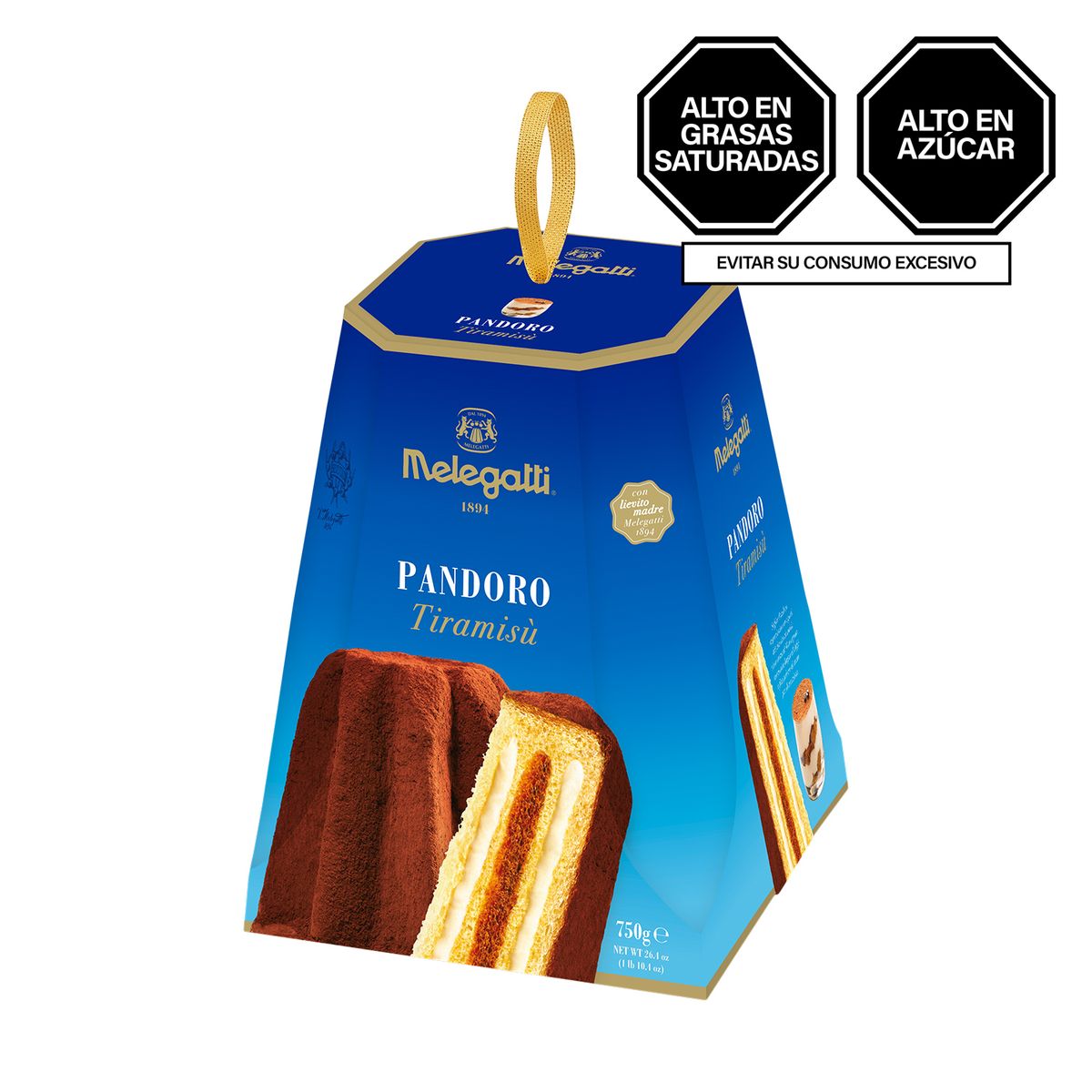 MELEGATTI - Bizcocho Pandoro Melegatti Tiramisú Empaque 750 g