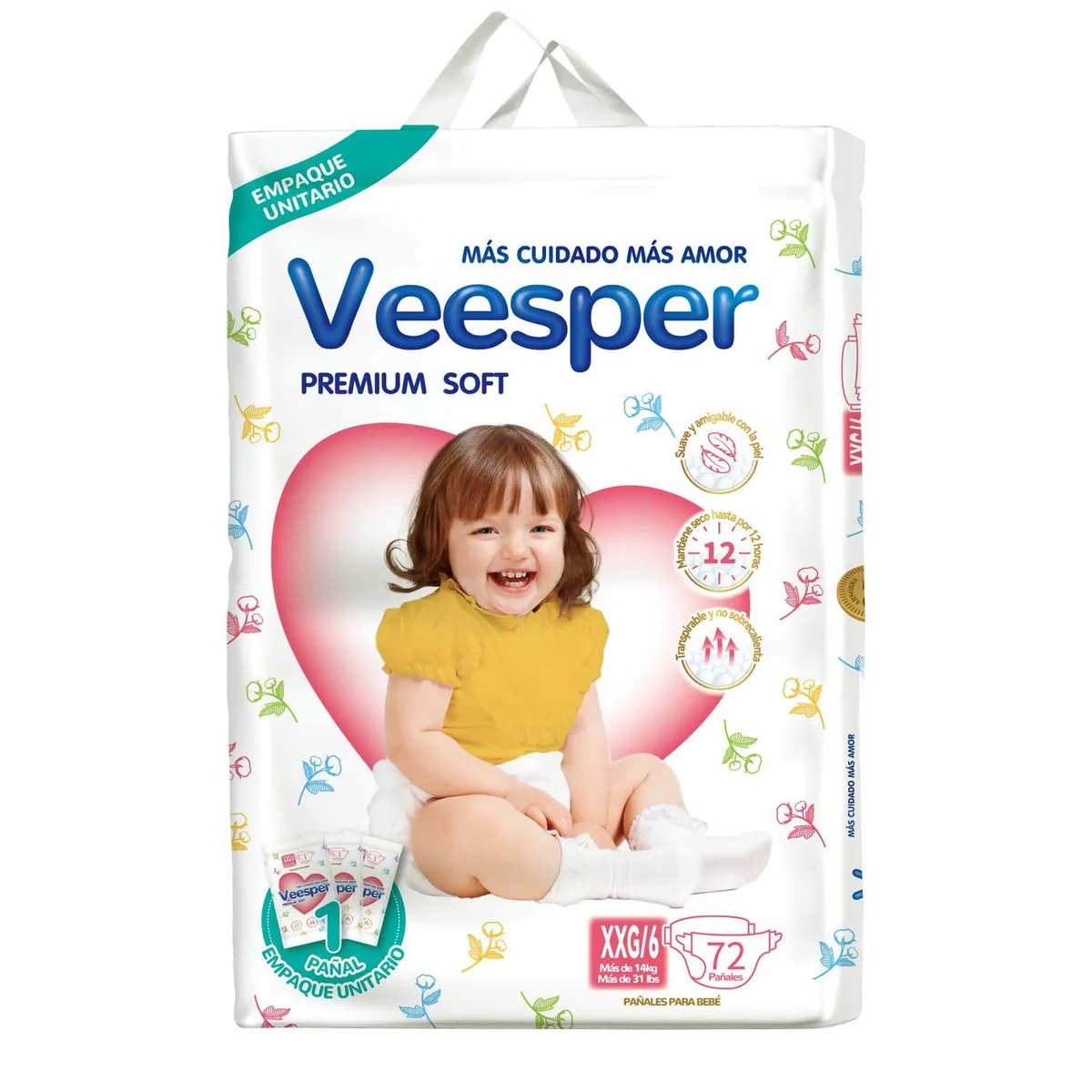 VEESPER - Pañal Veesper Premium Soft XXG Empaque 72 Und