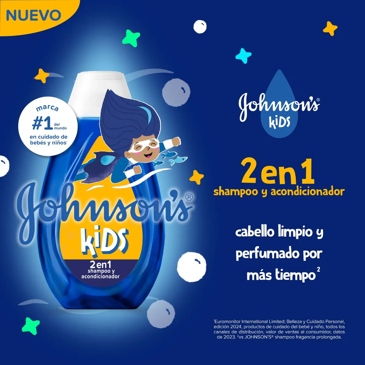 JOHNSONS BABY - Shampoo y Acondicionador 2 en 1 Johnson's Kids Botella 400 mL