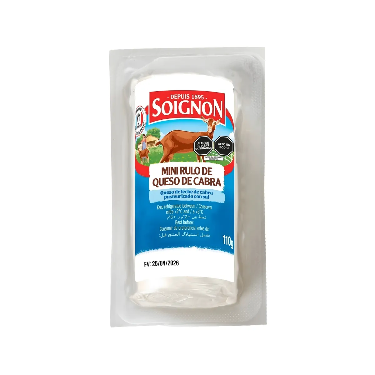 SOIGNON - Queso Rulo de Cabra Natural Soignon Empaque 110 g