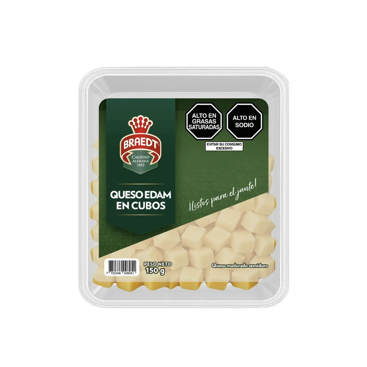 BRAEDT - Queso Edam Cubos Braedt Empaque 150 g