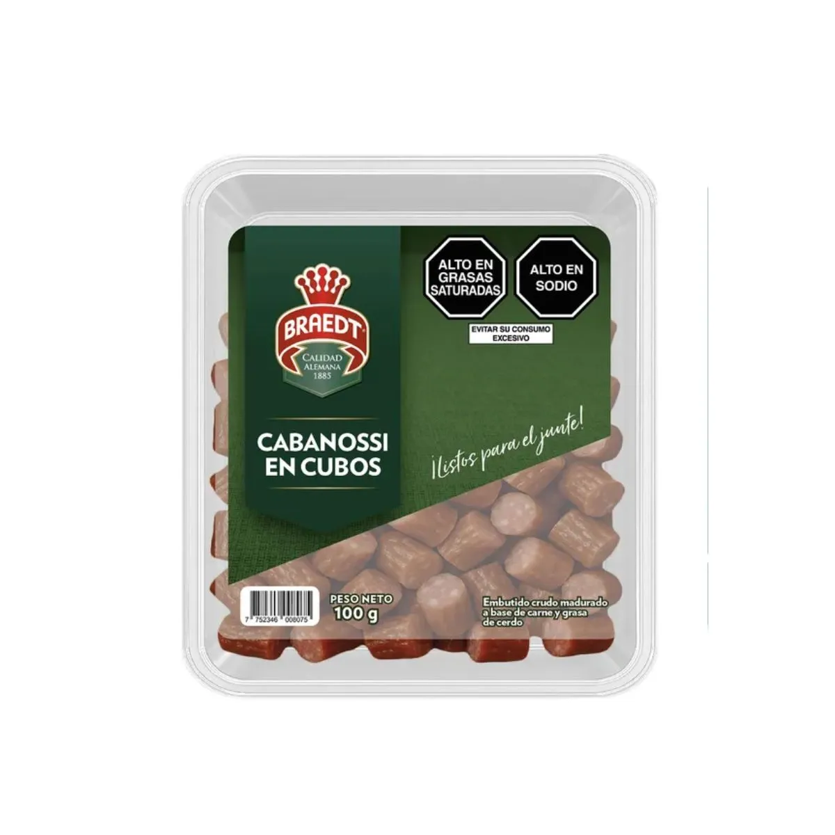 BRAEDT - Cabanossi Cubos Braedt Empaque 100 g