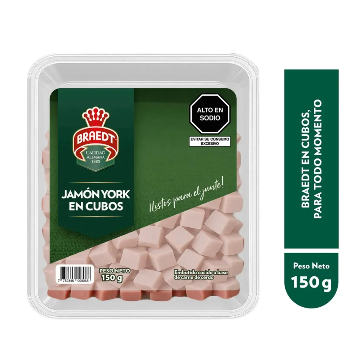 BRAEDT - Jamón York Cubos Braedt Empaque 150 g