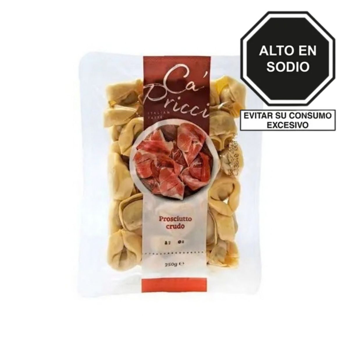 CA PRICCI - Pasta Fresca Ca Pricci Tortelloni de Jamón Empaque 250 g