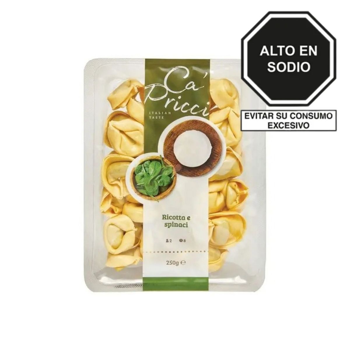CA PRICCI - Pasta Fresca Ca Pricci Tortelloni de Ricotta Empaque 250 g
