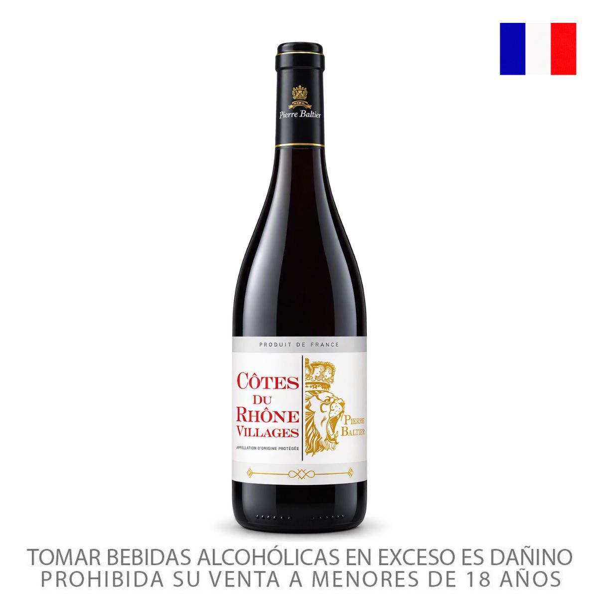 PIERRE BALTIER - Vino Tinto Pierre Baltier Côtes du Rhône Villages Botella 750 mL