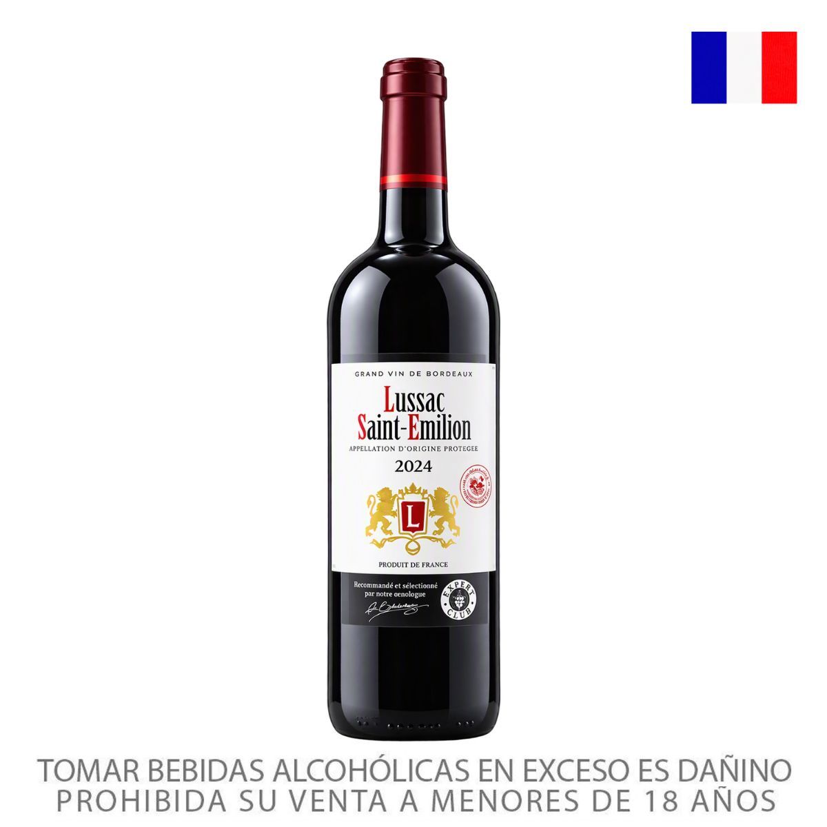 EXPERT CLUB - Vino Tinto Expert Club Lussac Saint-Émilion Botella 750 mL