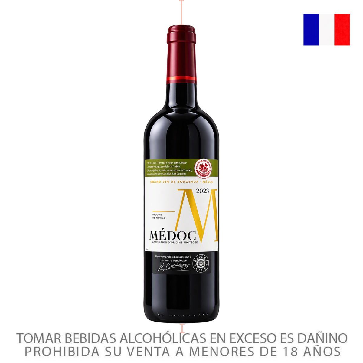 EXPERT CLUB - Vino Tinto Expert Club Médoc Botella 750 mL