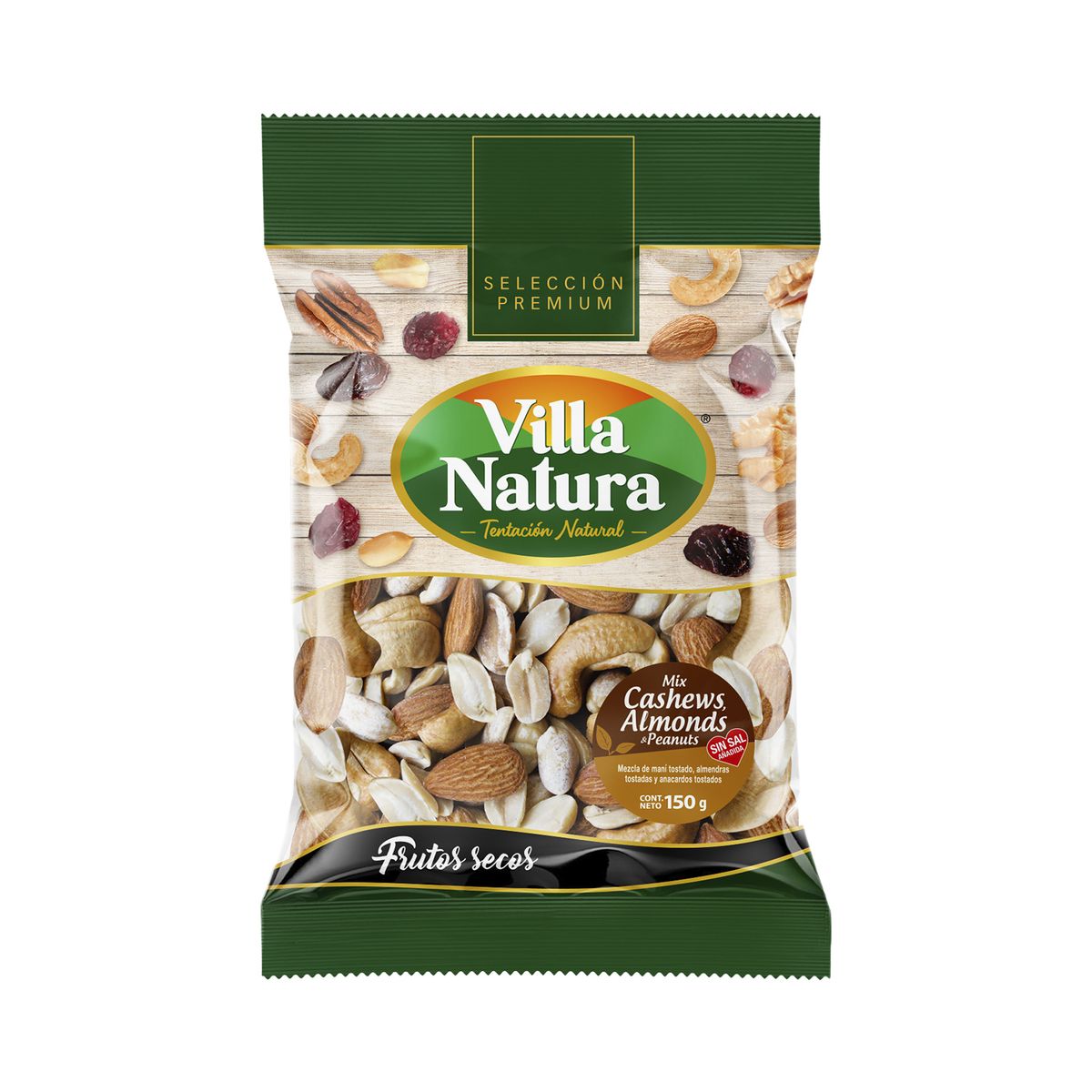 VILLA NATURA - Mix Villa Natura Cashew Almendra Maní Bolsa 150 g