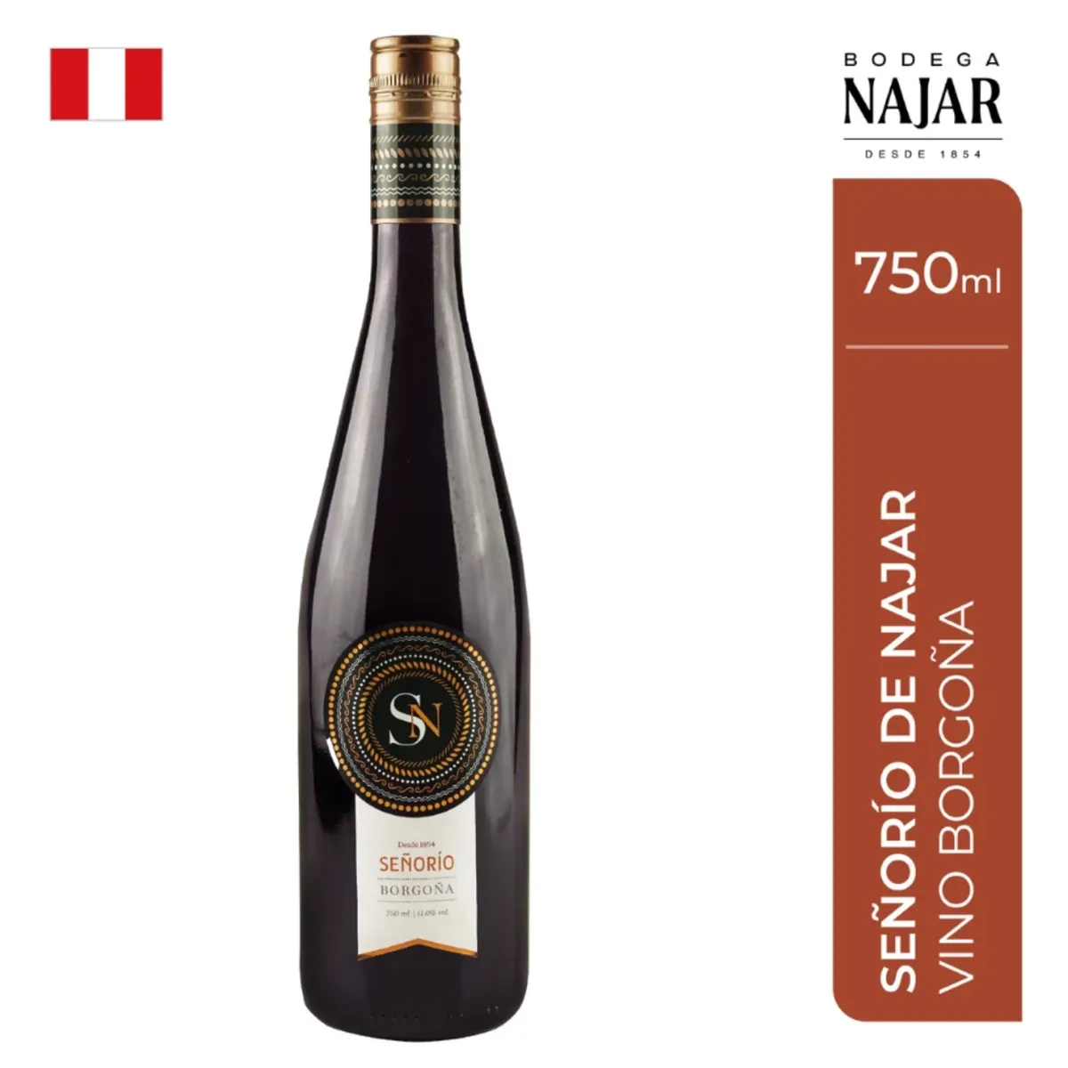 NAJAR - Vino Señorío Tinto Semiseco Botella 750 mL