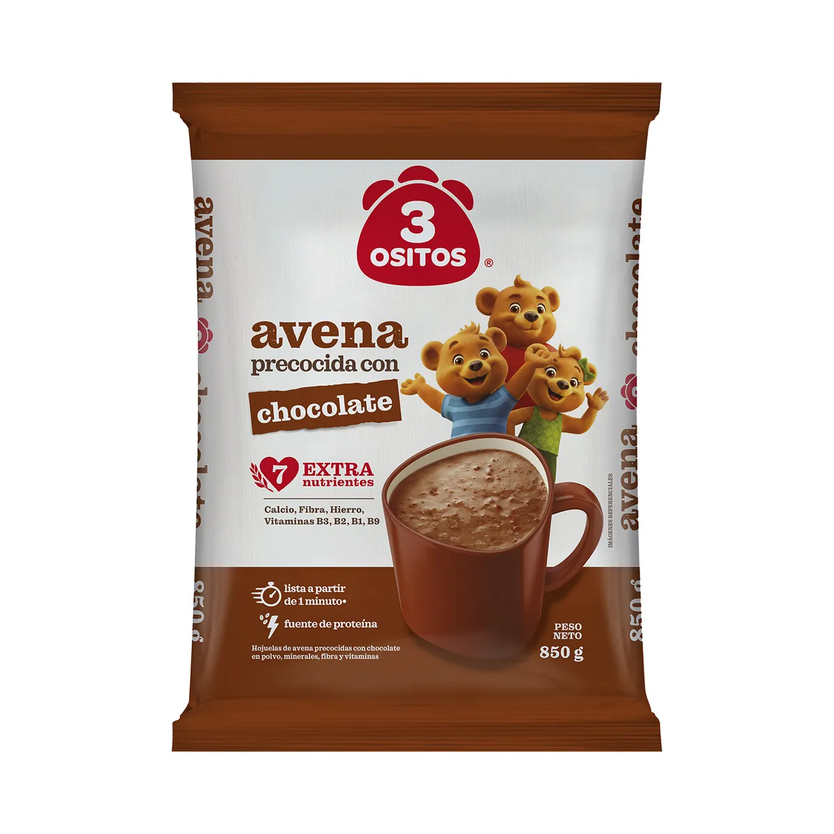 3 OSITOS - Avena Chocolate 3 Ositos Bolsa 850 g