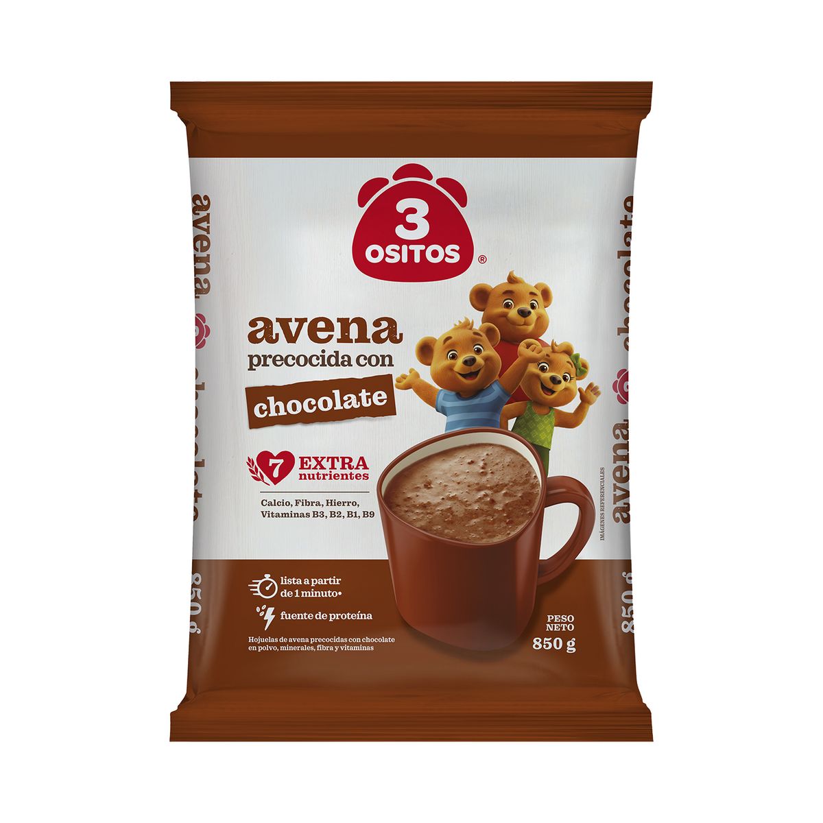 3 OSITOS - Avena Chocolate 3 Ositos Bolsa 850 g