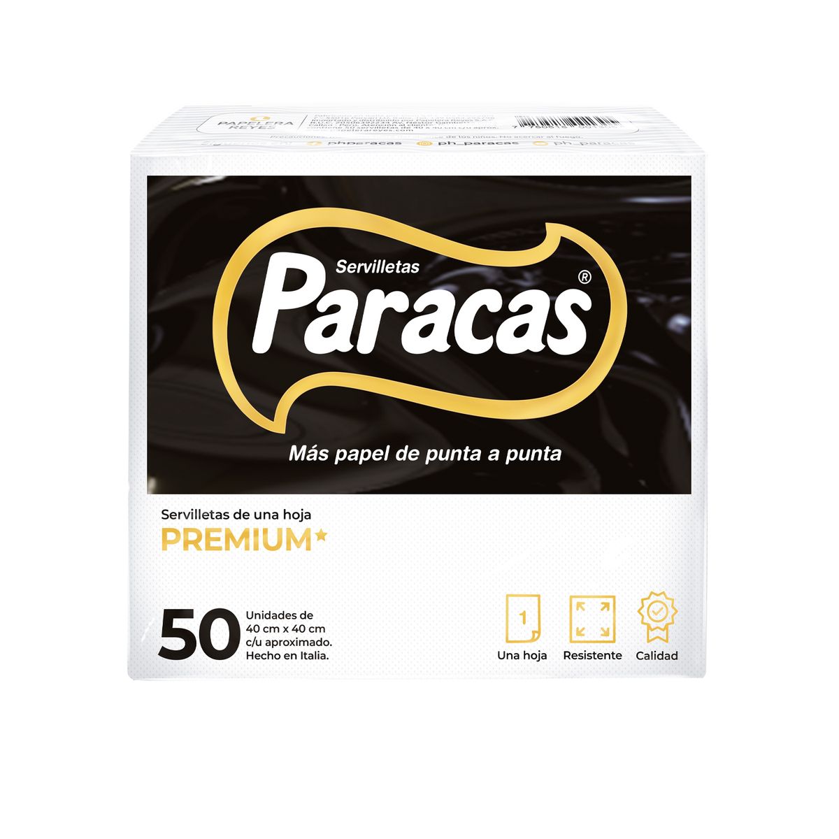 PARACAS - Servilleta Paracas Black Premium Empaque 50 Und