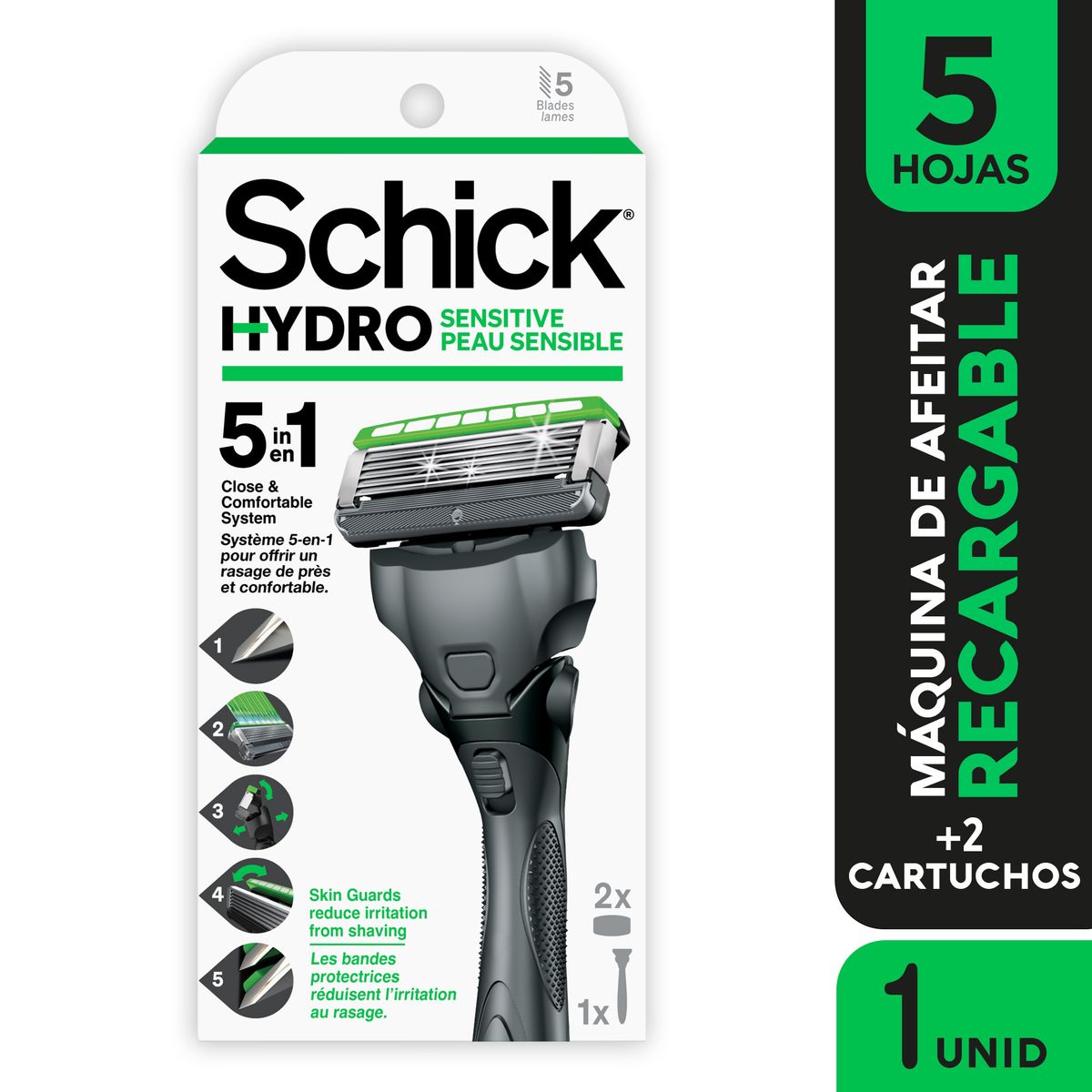 SCHICK - Máquina De Afeitar Schick Hydro + 2 Repuestos