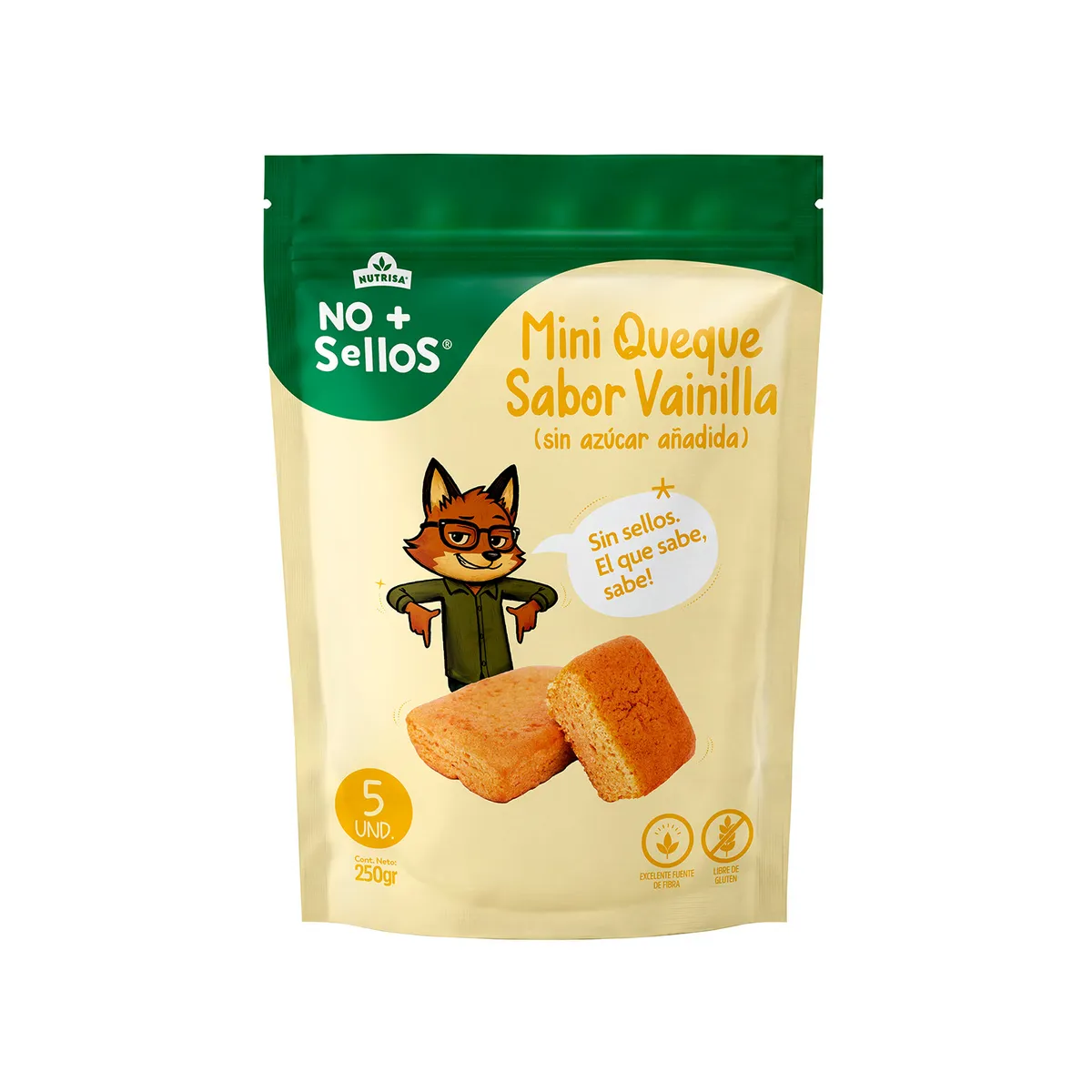 NO SELLOS - Mini Queque No Más Sellos Vainilla Doypack 5 Und