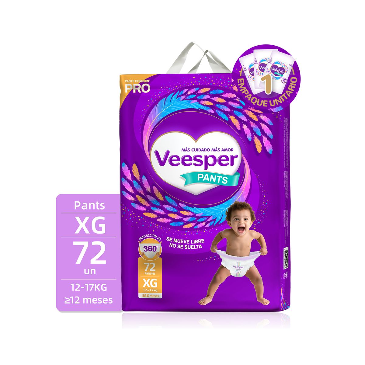 VEESPER - Pañal Pants Veesper XG Empaque 72 Und