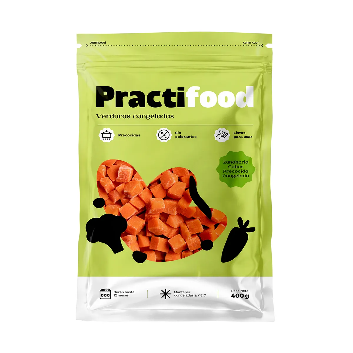 PRACTIFOOD - Zanahoria en Cubos PractiFood Bolsa 400 g