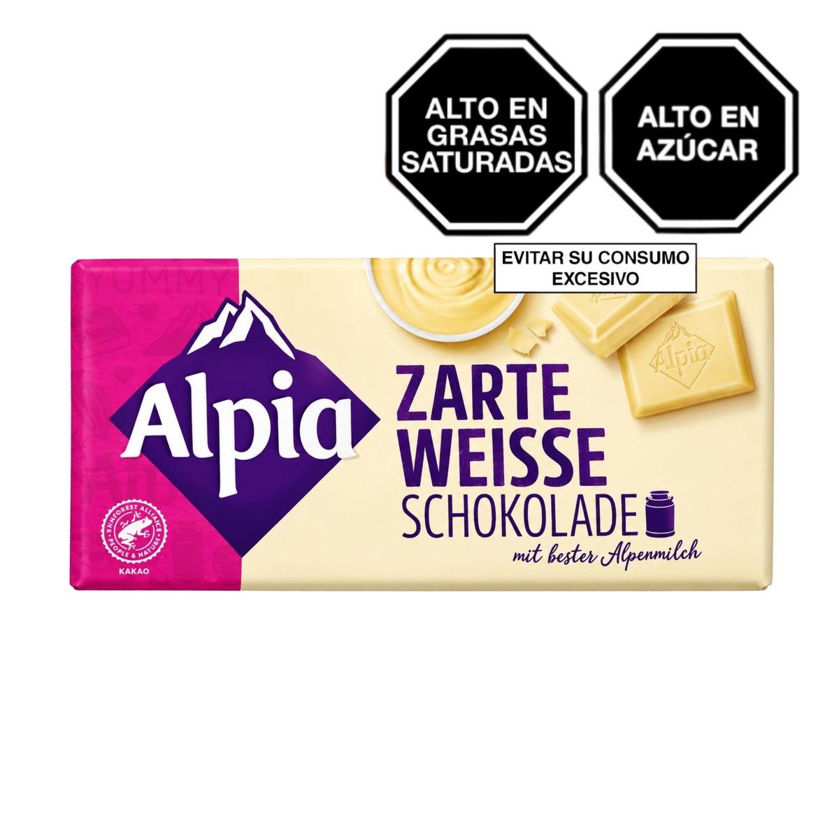 ALPIA - Tableta de Chocolate Alpia Blanco Empaque 100 g