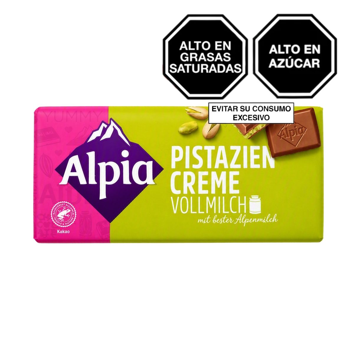 ALPIA - Tableta de Chocolate Alpia Crema de Pistacho Empaque 100 g
