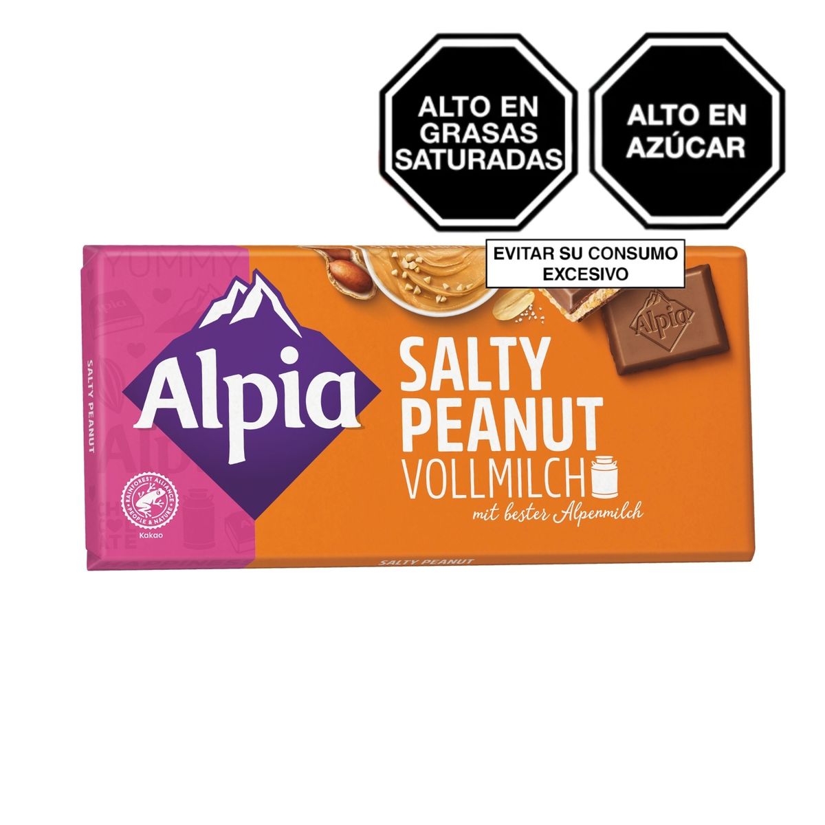 ALPIA - Tableta de Chocolate Alpia Maní Salado Empaque 100 g