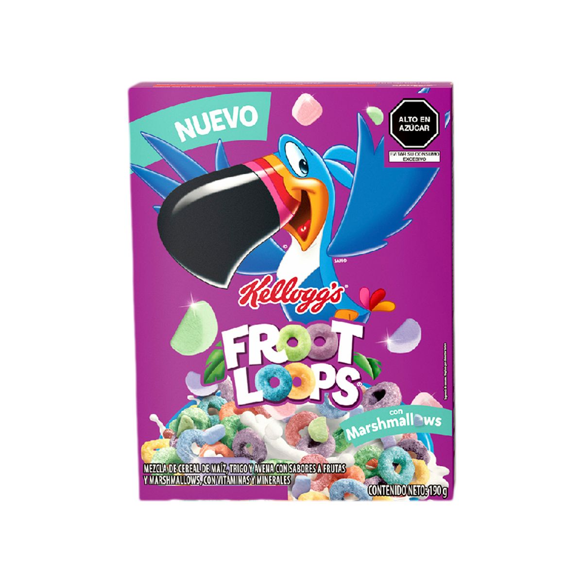 KELLOGGS - Cereal Froot Loops Malvaviscos Caja 190 g
