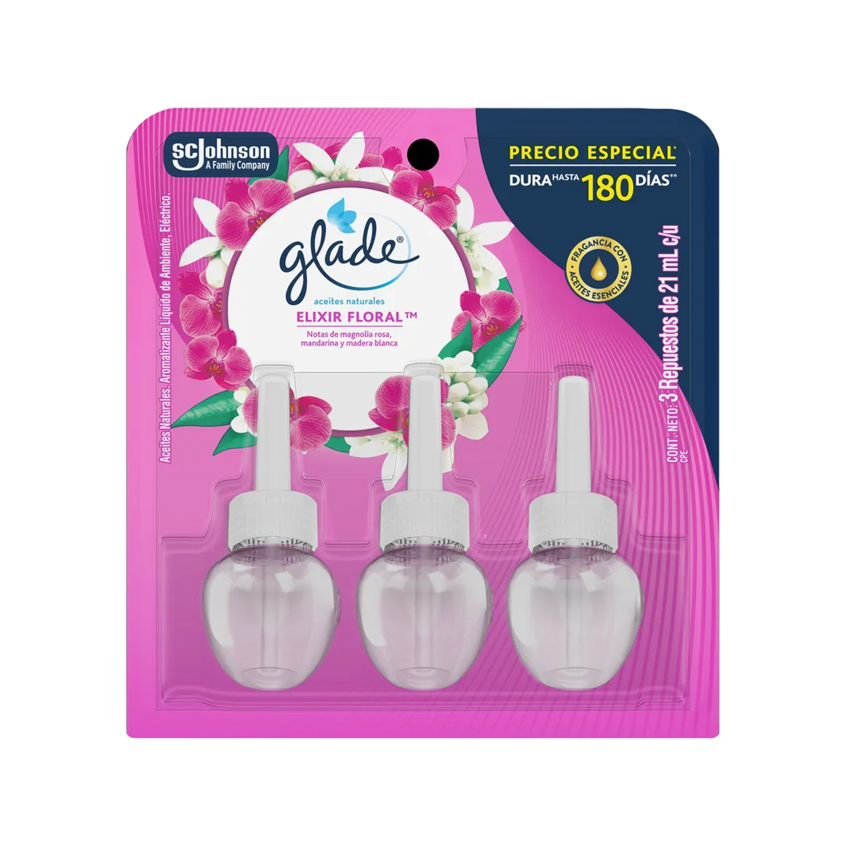 GLADE - Aceites Aromáticos Glade Elixir Floral Pack 3 Und