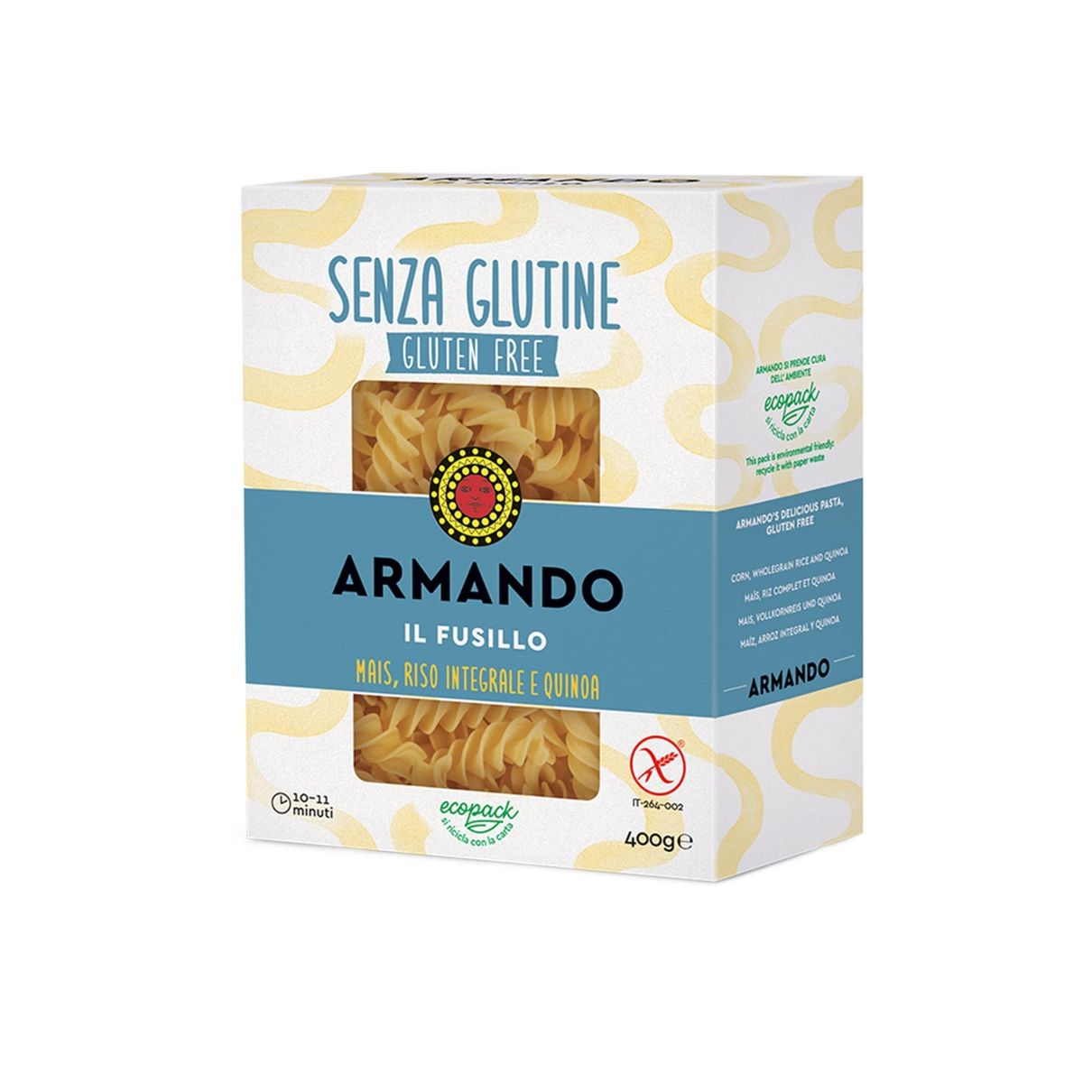 ARMANDO - Fideos Armando Il Fusillo Gluten Free Bolsa 400 g