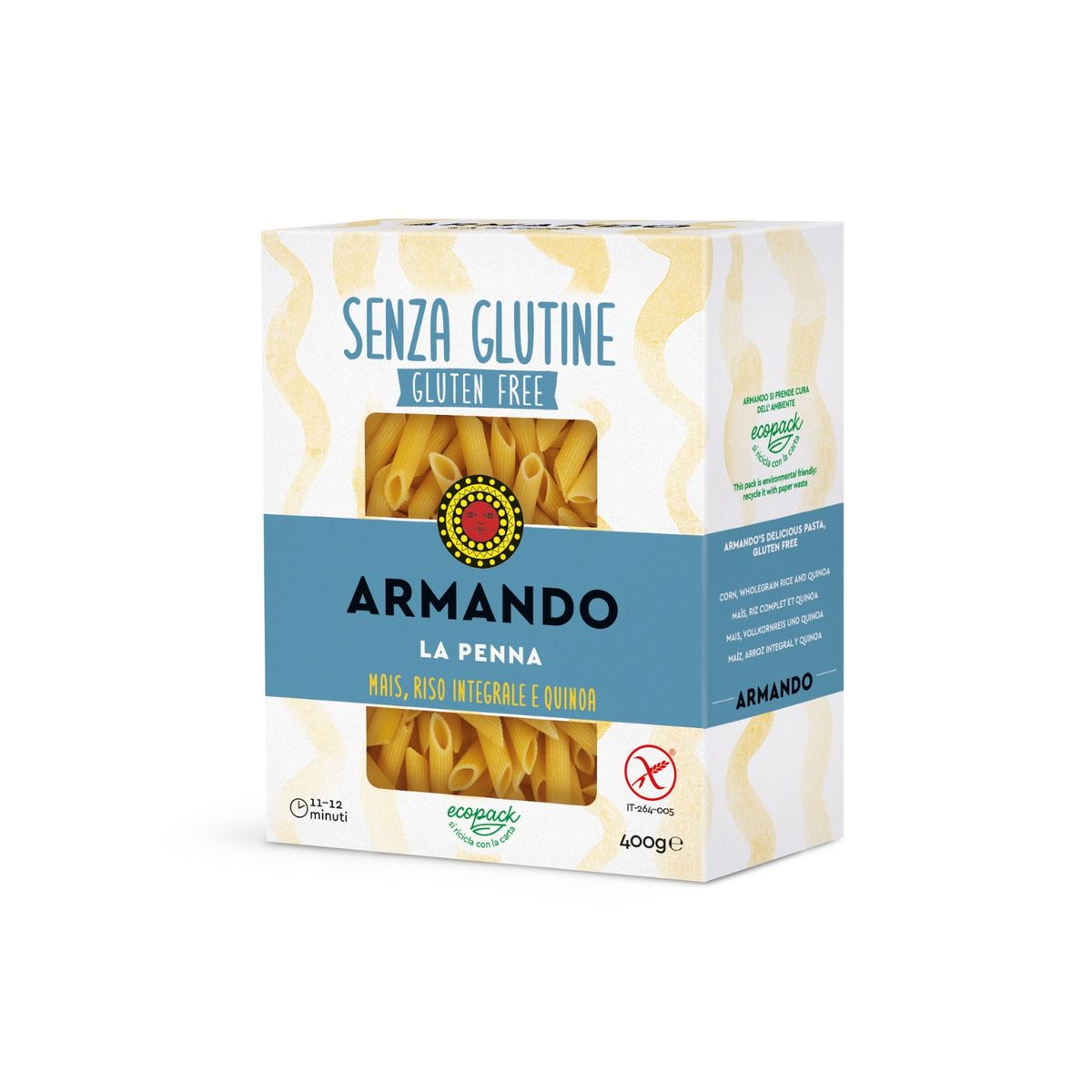 ARMANDO - Fideos Armando La Penna Gluten Free Bolsa 400 g