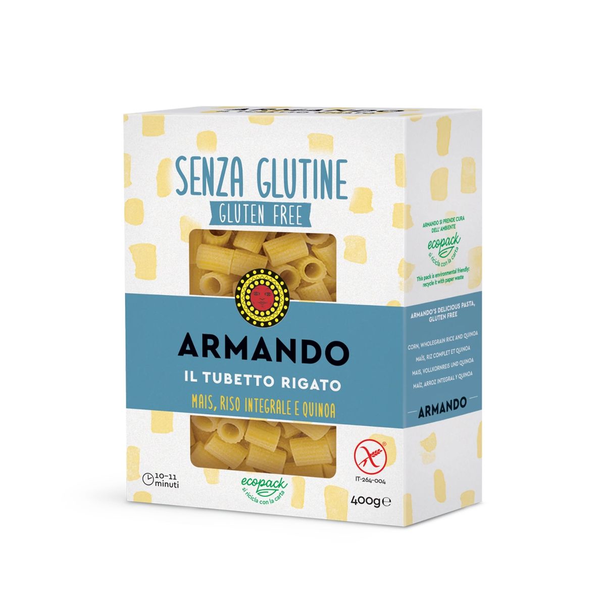 ARMANDO - Fideos Armando Il Tubetto Gluten Free Bolsa 400 g