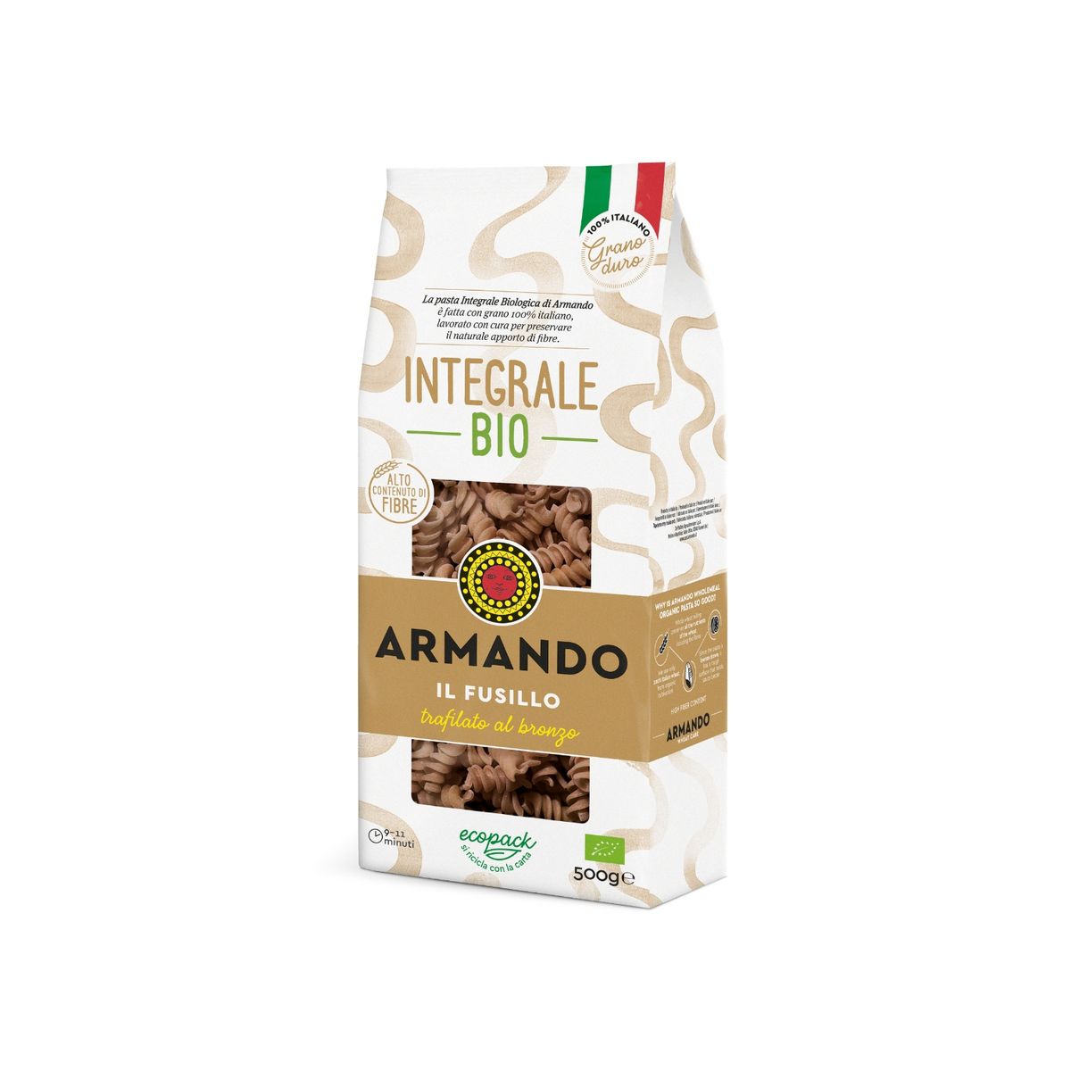 ARMANDO - Fideos Armando Il Fusillo Integrale Bio Bolsa 500 g