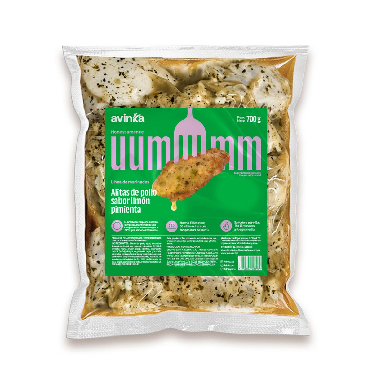 AVINKA - Alitas Limón Pimienta Avinka x 700 g