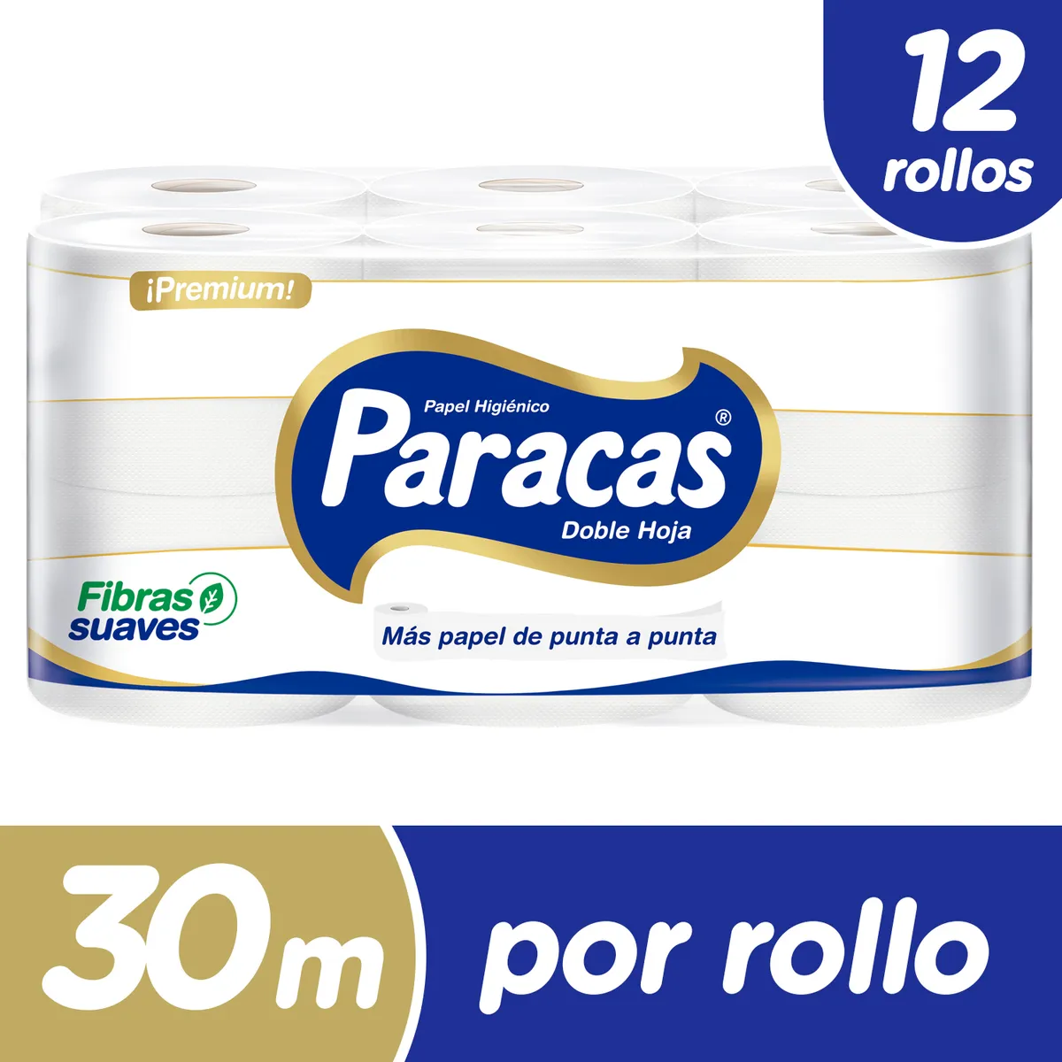 PARACAS - Papel Higiénico Paracas Doble Hoja Empaque 12 Und